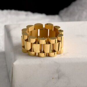 Minimalist Watch Band Ring | 18K Gold Plated Ring | Size 9